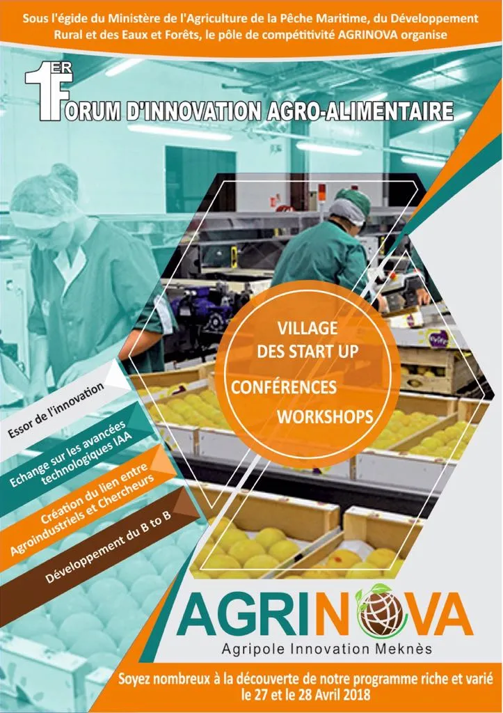 Agrinova - 1er FORUM D’INNOVATION EN AGROALIMENTAIRE organisé par le Pôle de compétitivité AGRINOVA
